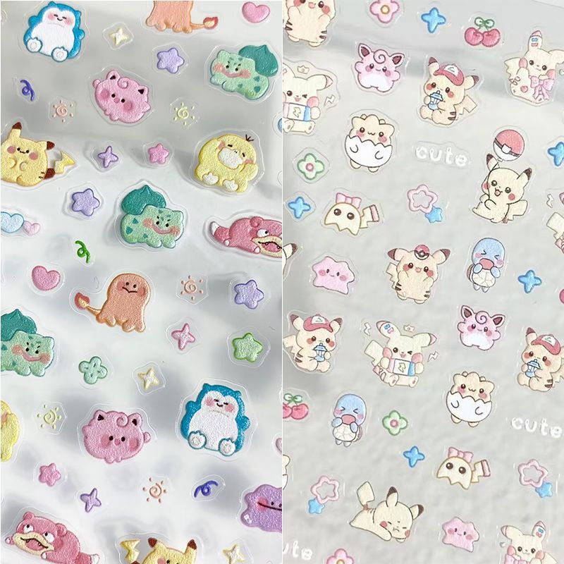 Phone Accessories In China - สติ๊กเกอร์ติดเล็บโปเกมอน ลายการ์ตูนน่ารัก สติ๊กเกอร์นูนลายอนิเมะ ของตกแต่งเล็บแบบใหม่ วัสดุตกแต่งเคสโทรศัพท์ DIY