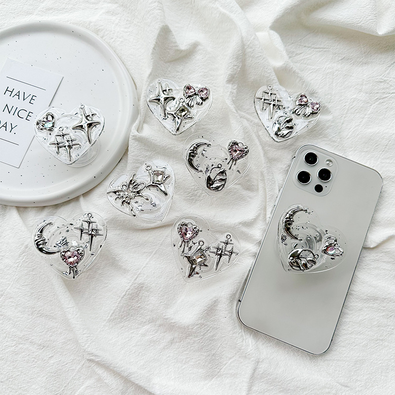 Phone Accessories Stand - ที่ยึดโทรศัพท์แบบใส ติดด้านหลัง ดีไซน์ Y2K สไตล์ Coquette