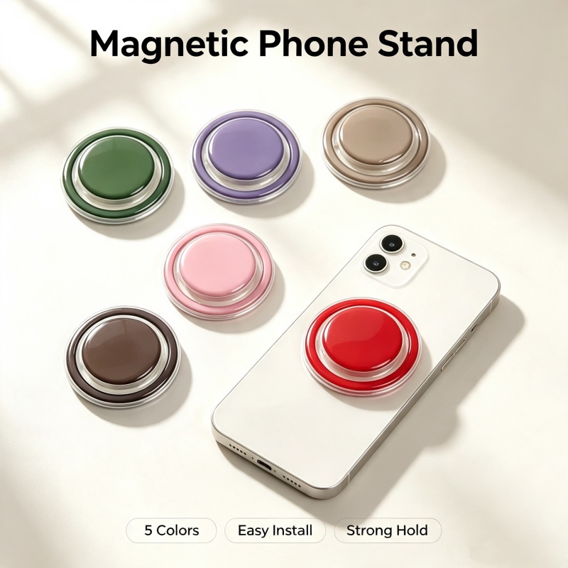 Phone Accessories And Gadgets - ที่วางโทรศัพท์แบบแม่เหล็กพับได้ พร้อมช่องใส่ของ รองรับ iPhone Samsung Xiaomi