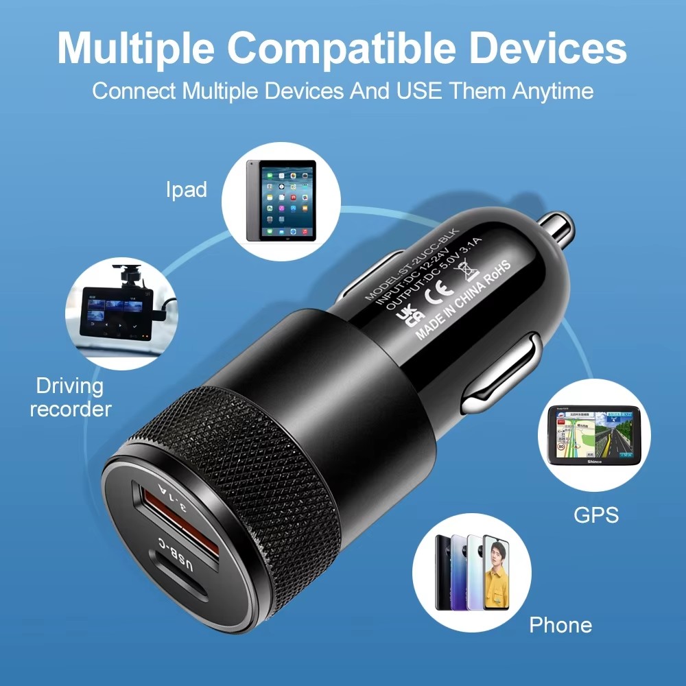 ที่ชาร์จในรถยนต์ USB 3.1A แบบ  - Type C Adapter บทวิจารณ์และราคา