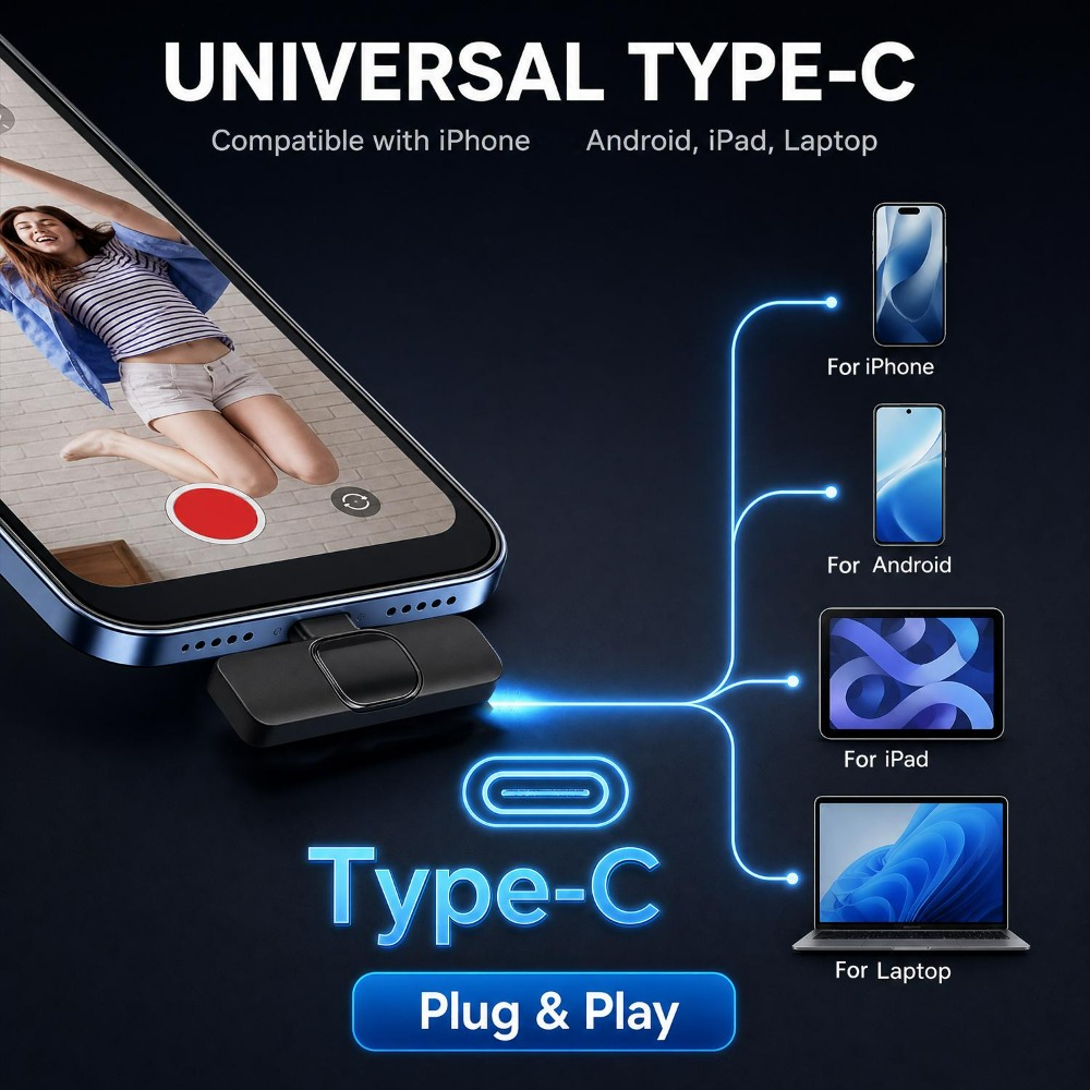 1to2 1to1 มินิออดิโอวิดีโอไมโค - Type C Adapter บทวิจารณ์และราคา
