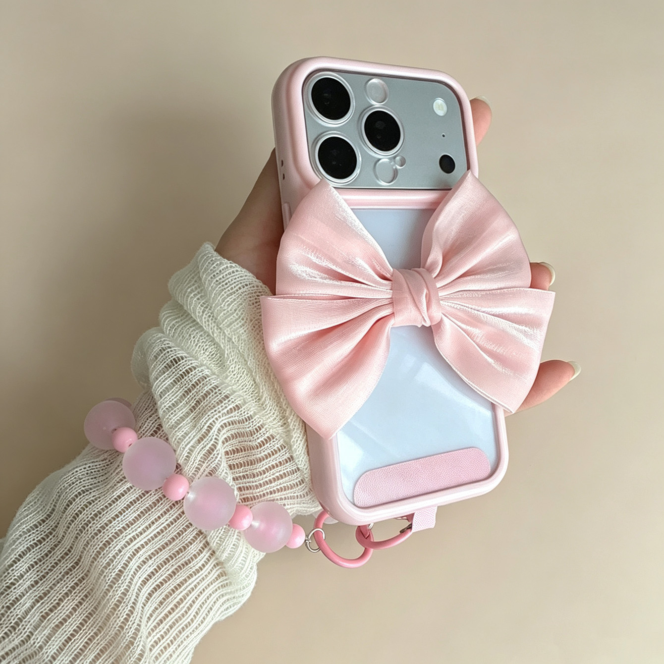 เคสโทรศัพท์ใสขอบสีชมพูประดับลู - Phone Accessories Crochet บทวิจารณ์และราคา