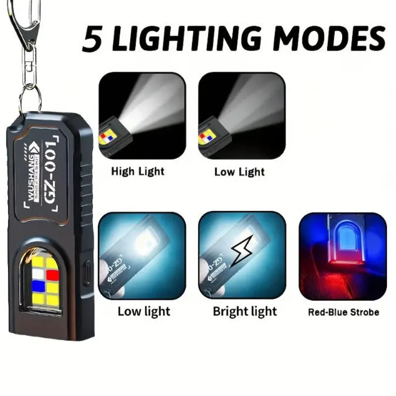 ไฟฉายพวงกุญแจ LED COB ขนาดเล็ก - Type C Adapter บทวิจารณ์และราคา