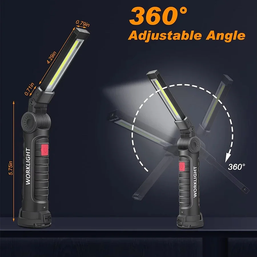 ไฟฉาย LED COB แบบพกพาใหม่ ชาร์ - Type C Adapter บทวิจารณ์และราคา