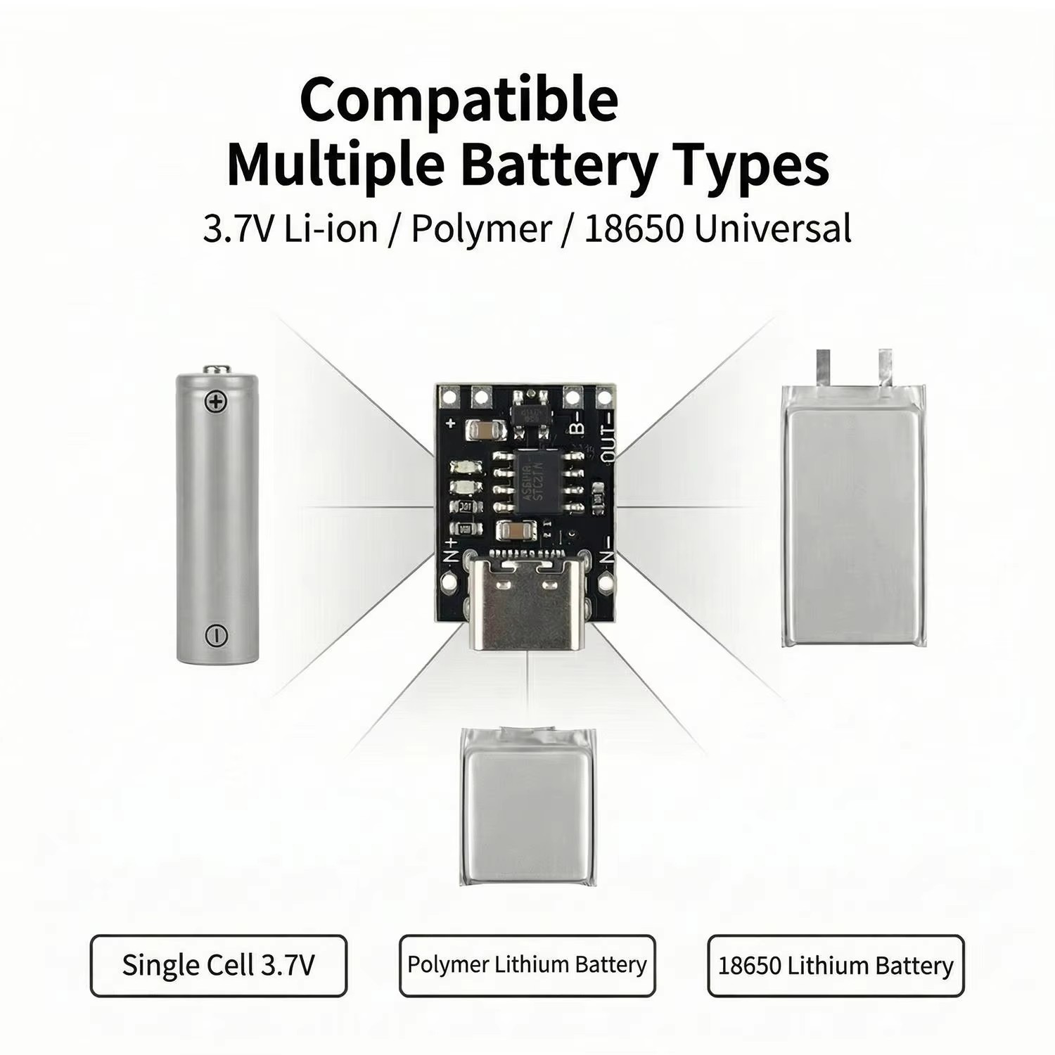 1-20 ชิ้น TP4056 3.7V แบตเตอรี - Type C Adapter บทวิจารณ์และราคา